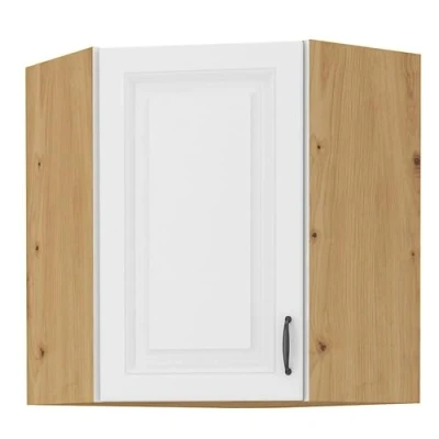 Abbildung von Eckhängeschrank 60x60 cm Stilo Weiss Eiche Artisan Küchenzeile Küchenblock Küche