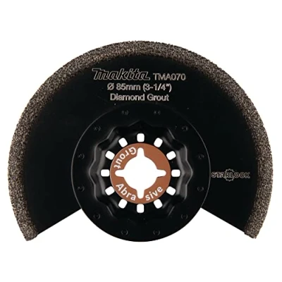 Abbildung von Makita B 65034 Starlock Diamant Segmentsägeblatt 85 mm TMA070, Körnung 40, für Mörtel, weiche Fliesen, Multitool, Multifunktionswerkzeug, 1 Stück