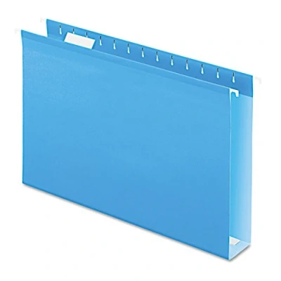 Abbildung von Pendaflex 04153X2 BLU Extra Capacity Verstärkte Hängemappen, 5,1 cm, legale Größe, Blau, 1/5 Schnitt, 25/BX (4153 x 2 Blau)