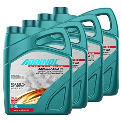 Abbildung von Addinol 4X Motoröl Motorenöl Motor Motoren Oil Engine Benzin Diesel 5W 40 Premium 5W40 C3 4L 72098025
