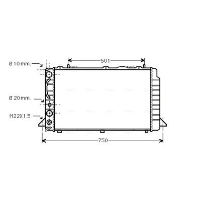 Abbildung von AVA COOLING SYSTEMS AIA2089 Kühler, Motorkühlung Aluminium 595mm 358mm 32mm Kühlrippen gelötet AUDI: 80 B4 Limousine, Cabriolet B4, Avant