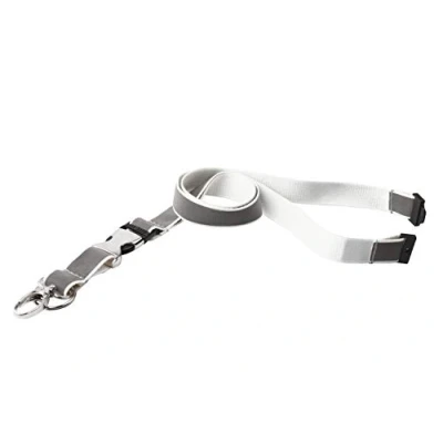 Abbildung von TARIFOLD 200532 Reflektierenden Umhängebändern Anti Erstickungsverschluss Abnehmbar Schlüsselanhänger Weiß/Grau 55 cm 10 Stück pro Packung