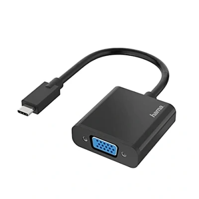 Abbildung von Hama USB C auf VGA Adapter, Full HD 1080p (USB Adapter zum Anschluss von PC, Laptop, MacBook, Tablet, iPad, Handy an Monitor, TV, Beamer, kompatibel mit Thunderbolt 3, 4, DisplayPort Alternate Mode)