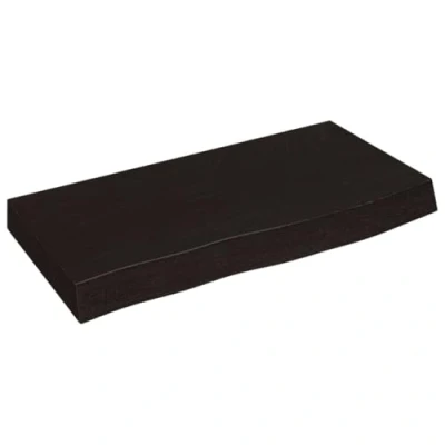 Abbildung von vidaXL Waschtischplatte, Multifunktional Arbeitsplatte mit Naturkante, Waschtischkonsole Tischplatte für Badezimmer, Holzplatte Platte, Dunkelbraun 60x30x(2 6) cm Massivholz Behandelt