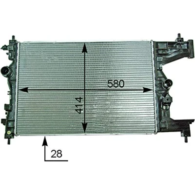 Abbildung von MAHLE ORIGINAL CR 2114 000P Kühler, Motorkühlung 580 414 28 Kühlrippen gelötet OPEL: Astra J Schrägheck, Sports Tourer, GTC
