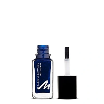Abbildung von Manhattan Last &amp; Shine Nagellack Marineblauer, glänzender Nail Polish für 10 Tage perfekten Halt Farbe Midnight Kiss 880 1 x 10ml