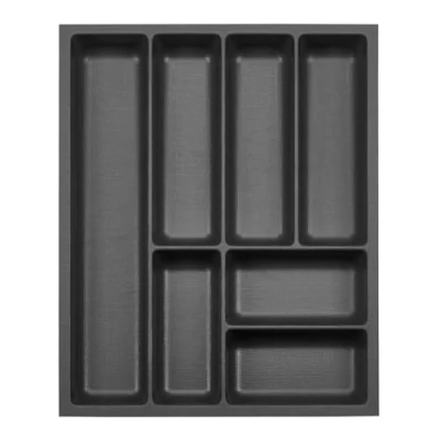 Abbildung von ORGA BOX 3 Besteckeinsatz Tiefe: 473 x Breite: 391 mm anthrazit mit Canvas Struktur für 50er Schubladen z. B. in Nobilia Küchen ab 08.2012.