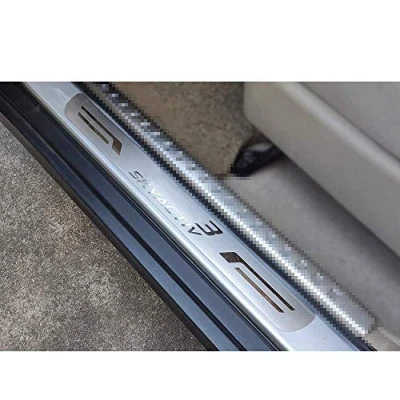 Abbildung von Einstiegsleisten Abdeckung Zierleisten FüR Mazda 3 2014 2019, Edelstahl TüRschweller Schutz Leisten Schwellerleisten Interieur Ladekantenschutz Auto ZubehöR, 4 StüCk