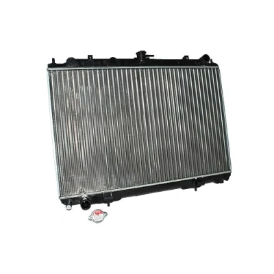 Abbildung von THERMOTEC D71017TT Kühler, Motorkühlung Aluminium für Fahrzeuge mit Klimaanlage 450 710 26 Schaltgetriebe Kühlrippen mechanisch gefügt NISSAN: X Trail