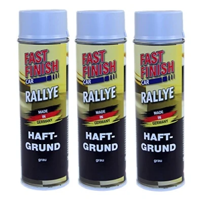 Abbildung von 3x 500 ml FAST FINISH Car Rallye Haftgrund Grundierung Grau Spraydose 292811