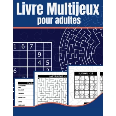 Abbildung von Livre multijeux pour adultes: d&#039;activité avec plus de 120 jeux logique et mémoire Mots mêlés Labyrinthes Sudoku brouillés, solutions
