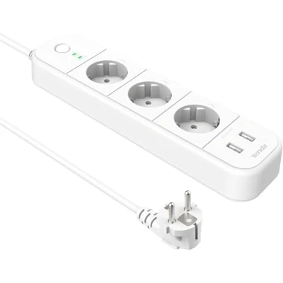 Abbildung von Tenda Intelligente WLAN Steckdosenleiste, 3 indiv. gesteuerte Steckdosen &amp; 2 USB Anschlüsse Mehrfachsteckdose, App /Sprachsteuerung (Alexa Google) Zeitpläne, Überspannungsschutz, 16A 1,5m Kabel SP15