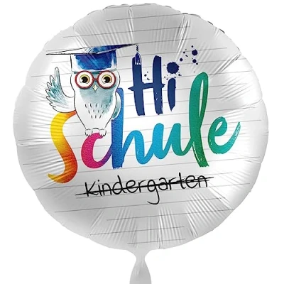 Abbildung von Folienballon &#039;Hi Schule&#039; Ballon zum Schulanfang Schulstart Einschulung Luftballon Geschenk Schulkind zur 1. Schultag Helium geeignet