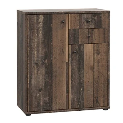Abbildung von FORTE TEMPRA 2 Kommode mit Türen und Schubladen, Holzwerkstoff, Old Wood Vintage Dekor, (B x H T) 73,7 85,5 34,8 cm