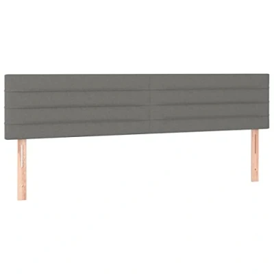 Abbildung von vidaXL Kopfteil Kopfteile 2 Stk. Dunkelgrau 80x5x78/88 cm Stoff, (1 St)