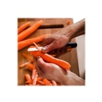 Abbildung von Fiskars Schälmesser, Functional Form, Gerade Klinge, Gesamtlänge: 20 cm, Japanischer Edelstahl/Kunststoff, 1057544, Schwarz / Orange