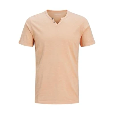 Abbildung von Jack &amp; Jones Jjesplit NECK SS NOOS Tshirt basic, Herren, Größe: Small, Peach parfait