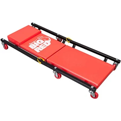Abbildung von BIG RED Rollende Garage/Laden Creeper: 2 teilig, 91,4 cm, gepolsterter Mechanikerwagen mit Kopfstütze und 6 Rollen, rot, AR7565B, Torin