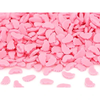 Abbildung von Streudekor Füßchen rosa, 80g, Zuckerdekor