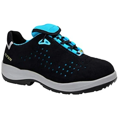 Abbildung von ELTEN Sicherheitsschuhe IMPULSE Lady aqua Low ESD S1P, Damen, Textil, Stahlkappe, leicht, sportlich, Schwarz/Türkis, Größe: 41