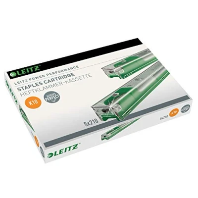 Abbildung von Leitz Power Performance Heavy Duty Heftklammerkassetten K10, Verzinkt, Box mit 5 Kassetten, x 210 Heftklammern, 55930000