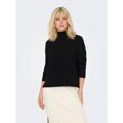 Abbildung von ONLY Onlbari Highneck Strickpullover, Damen, Größe: XS, Black