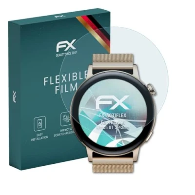 Abbildung von atFoliX Schutzfolie kompatibel mit Huawei Watch GT 3 42mm Folie, ultraklare und flexible FX Displayschutzfolie (3X)