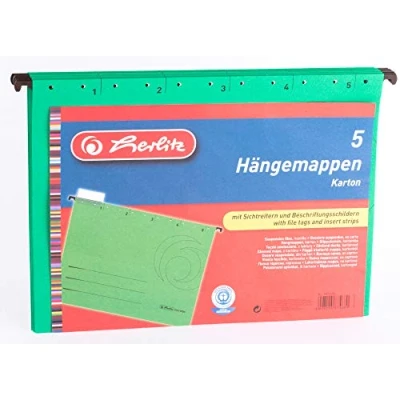 Abbildung von Herlitz 5874680 Hängemappe A4 UniReg grün 5er Kraftkarton, 230 g/qm
