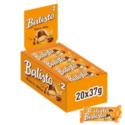 Abbildung von Balisto Schokoriegel Korn Mix, orange 20 Riegel in einer Box (20 x 37 g)