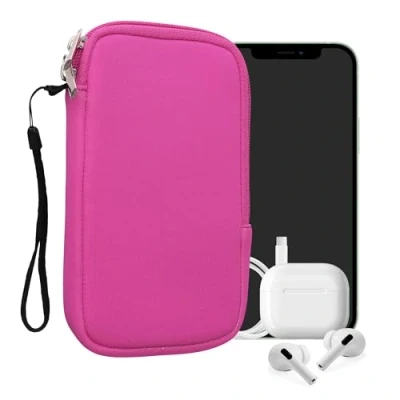 Abbildung von kwmobile Handytasche für Smartphones L 6,5&quot; Neopren Handy Hülle Pink Tasche 16,5 x 8,9 cm Innenmaße