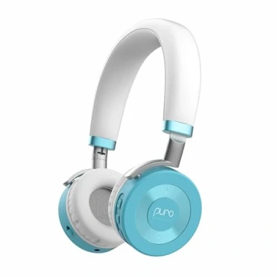 Abbildung von Puro Sound Labs JuniorJam Plus Lautstärkebegrenzende Kopfhörer für Kinder, sicherer Audio Schutz Gehör Einstellbare Bluetooth Tablets, Smartphones, PCs (Turkis)