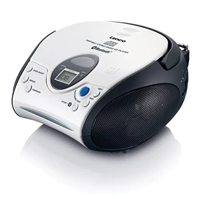 Abbildung von Lenco SCD 24BT WHBK Tragbarer CD Player Radio (FM Tuner)
