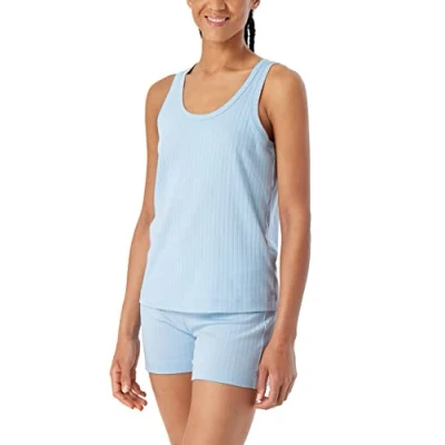 Abbildung von Schiesser Damen Trägertop Pyjamaoberteil, hellblau, 36