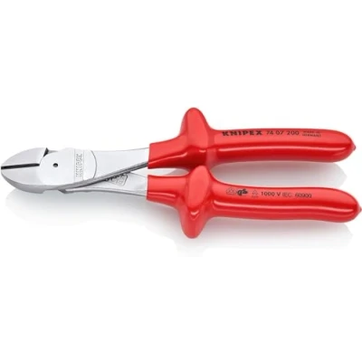 Abbildung von Knipex 74 07 200, Diagonale Zange, Chrom Vanadium Stahl, Kunststoff, Rot, 200 mm, 328 g