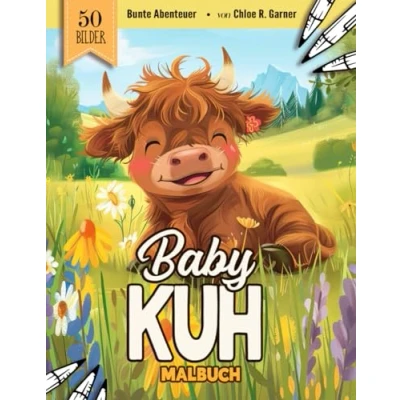 Abbildung von Baby Kuh Malbuch: 50 Lustige Malvorlagen Für Erwachsene, Kinder Und Jugendliche Schönes Bilder Stressabbau &amp; Entspannung Geschenk zum Ausmalen Frauen, Mädchen Senioren