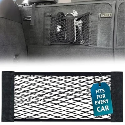 Abbildung von MyGadget 1x Kofferraum Netztasche Klett [25 x 70 cm] Universal Organizer im Auto Innenraum Gepäcknetz für KFZ Zubehör wie z.B. Warnwesten &amp; Feuerlöscher