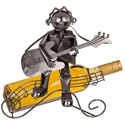Abbildung von Out of the blue Straßenmusiker mit Gitarre Weinflaschenhalter aus Metall Straßenkünstler Weinflaschenständer Weinständer