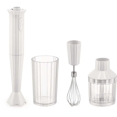 Abbildung von Alessi Stabmixer Set Plissé Weiß Michele de Lucchi MDL10SW