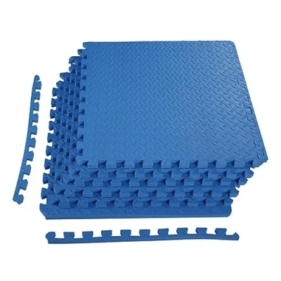 Abbildung von BalanceFrom 3/4 zoll Dicke Puzzle Gymnastikmatte mit EVA Schaum Interlocking Fliesen, Blau