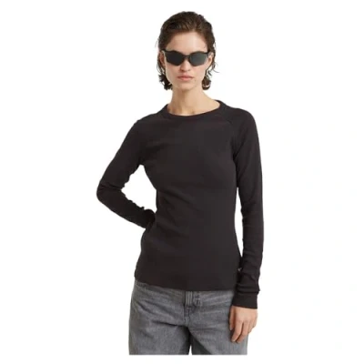 Abbildung von G Star SLIM Keyhole Langarmshirt, Damen, Größe: Large, Dk black