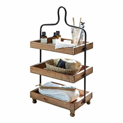 Abbildung von Mirabeau Etagere Lasse braun/schwarz, Mangoholz (mangifera indica), Gestell: Eisen