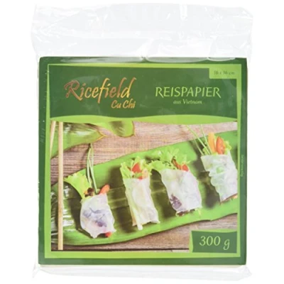 Abbildung von Ricefield Reispapier, viereckig, 16 cm (1 x 300 g Packung)
