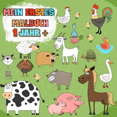 Abbildung von mein Erstes Malbuch ab 1 Jahr: Liebevoll gestaltetes Kritzelbuch für Kleinkinder Jahr allererstes Ausmalbuch Jungen und Mädchen im ... Buchstaben Malanfänger