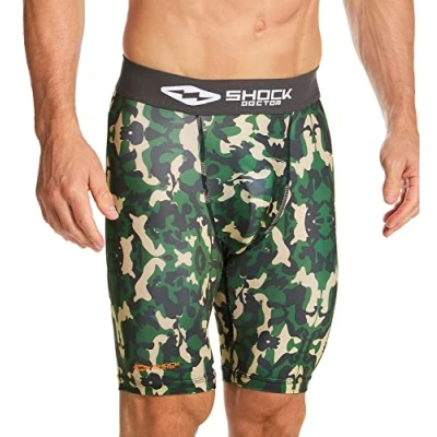 Abbildung von Shock Doctor Unisex Supporter, Compression W/Athletic Cup, Adult Kompressions Shorts, Amerikanisches Camouflage, Mittel