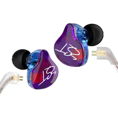 Abbildung von Yinyoo Easy KZ ZST Hybrid Banlanzen Armatur mit dynamischen In Ear Kopfhörern, 1BA+1DDD, HiFi Headset (buntes Mikrofon)