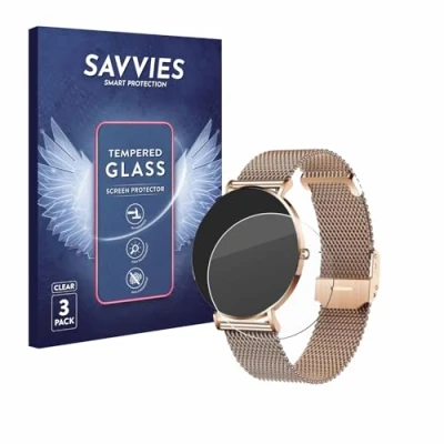 Abbildung von Savvies Panzer Schutz Glas für Xcoast X Watch Siona 2 (3 Stück) 9H Hartglas, Anti Fingerprint, Displayschutz