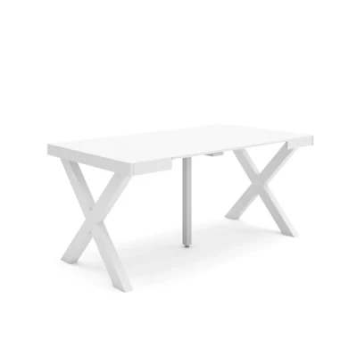 Abbildung von Skraut Home Ausziehbarertisch Multifunktionaler ausziehbarer 160 Für 8 Gäste Massivholz Beine Moderner Stil Weiß