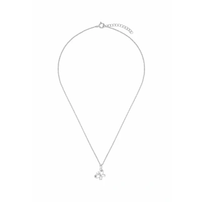 Abbildung von Amor Kette mit Anhänger 925 Sterling Silber Mädchen Kinder Halsschmuck, Zirkonia synth., 35+3 cm, Silber, Schmetterling, Kommt in Schmuck Geschenk Box, 9293421