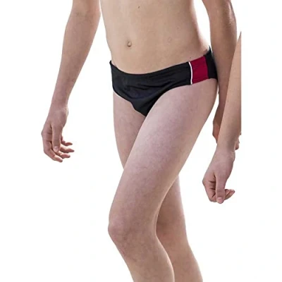 Abbildung von Fashy Jungen Badehose, schwarz rot, 128