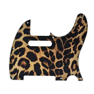 Abbildung von KAISH 8 Loch 3D gedruckt Tele Stil Gitarre Kunststoff Schlagbrett TL Pick Guard Kratzplatte für Telecaster Made in USA/Mexico Leopard Stripe